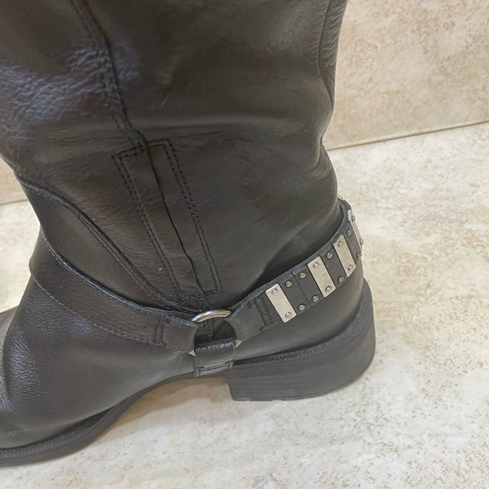 NINE WEST SHAILYN BOOTS IN BLACK LEATHER - Picture 6 of 9